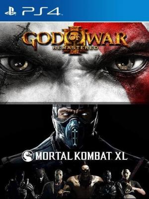 2 JUEGOS EN 1 GOD OF WAR III REMASTERED MAS Mortal Kombat XL PS4